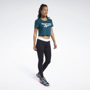 Crop Top Damskie Reebok Classic Vector Jasny Turkusowe PL 28KHZVX